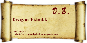 Dragan Babett névjegykártya